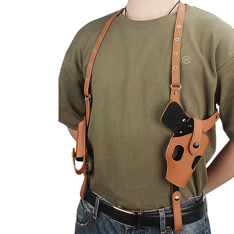Tactical Concealed Gun Holster Military Leather Underarm Gun Shoulder Bag Hunting 1911 Glock Pistol Right Hand Hidden Holster - Korvel