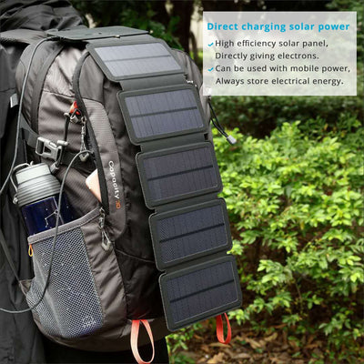 Lerranc Portable Folding Solar Charger - 10W Power Bank
