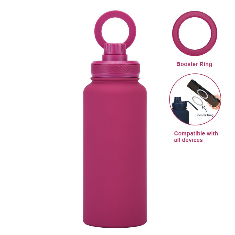Support de téléphone magnétique et bouteille d'eau en acier inoxydable isolée