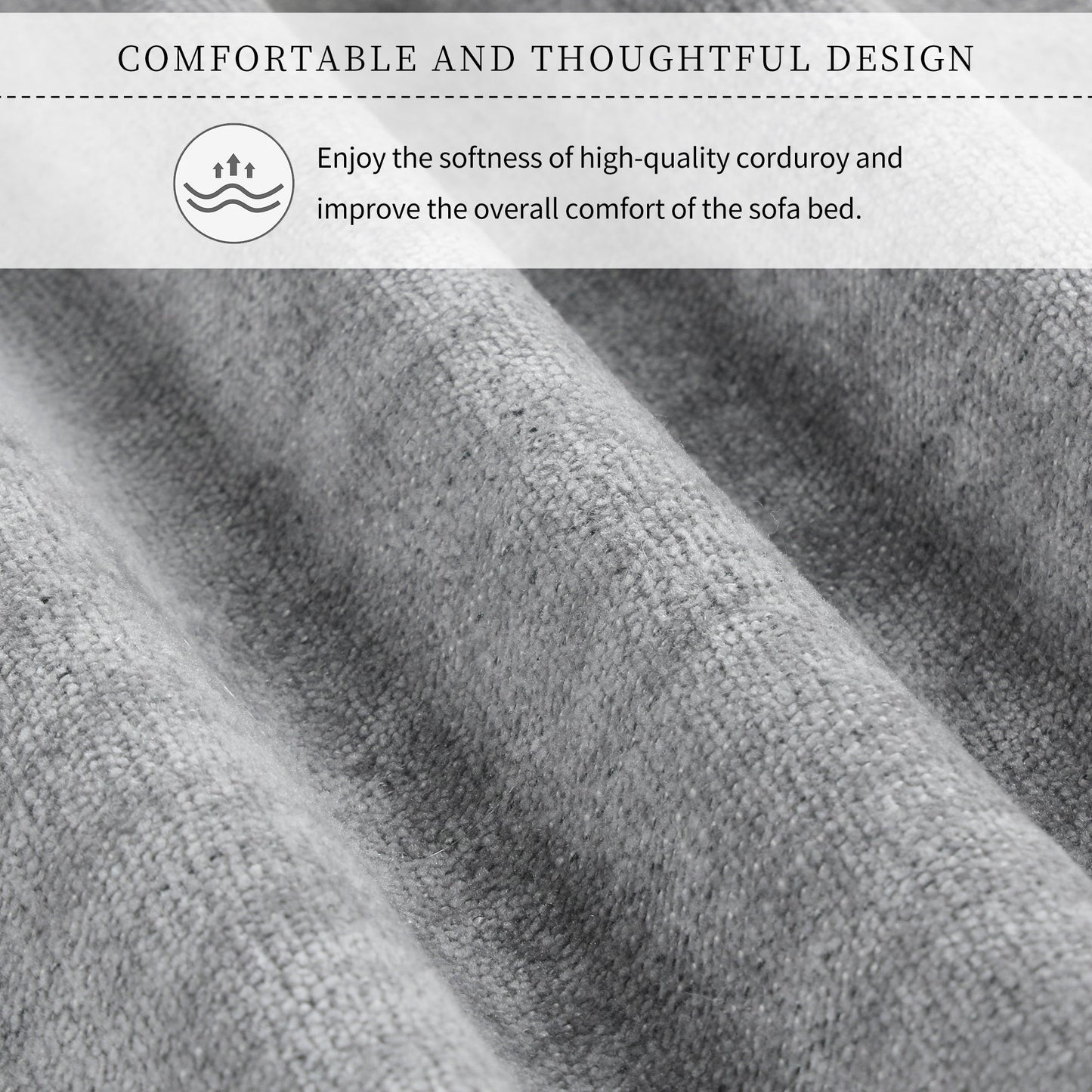 U_STYLE Convertible Soft Cushion Sofa Pull Bed ,for Two People to Sit On - Korvel