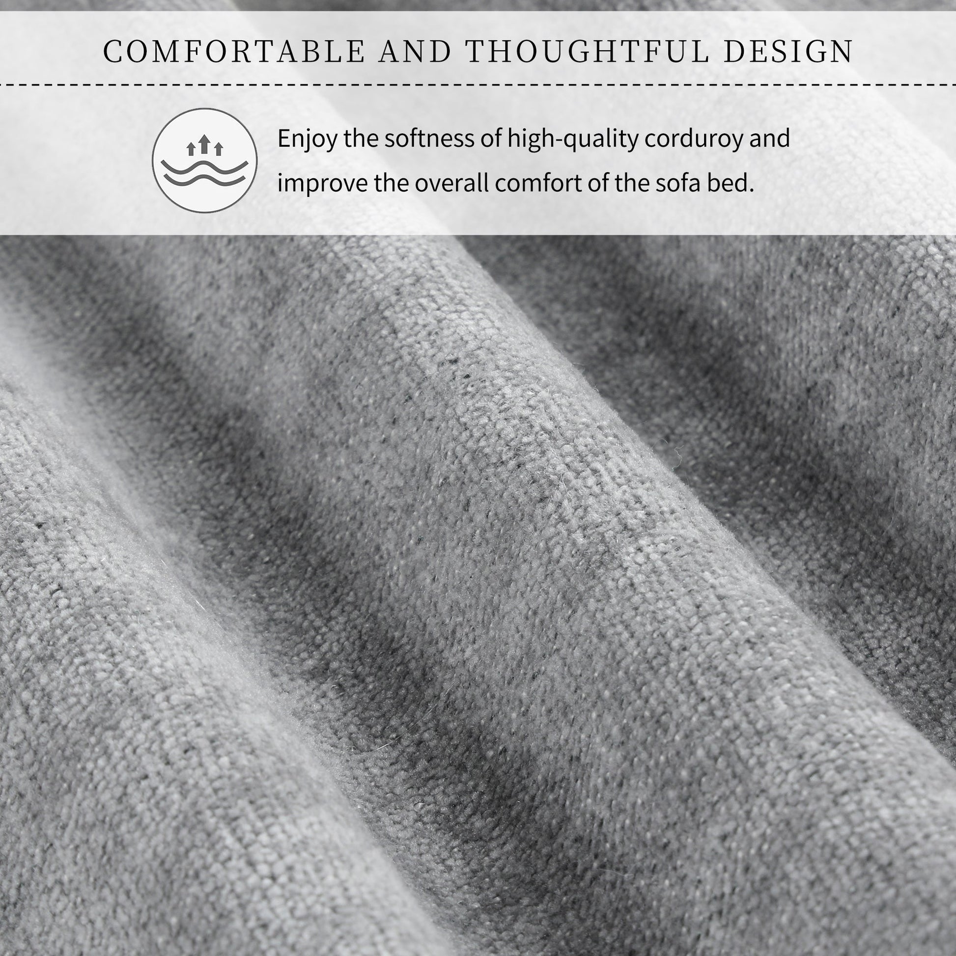 U_STYLE Convertible Soft Cushion Sofa Pull Bed ,for Two People to Sit On - Korvel