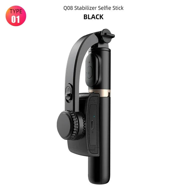 Q08 Gimbal Stabilizer Mobile Phone Video Stabilizer Bluetooth Selfie Stick Tripod for Smartphone Live Vertical Shooting Bracket - Korvel