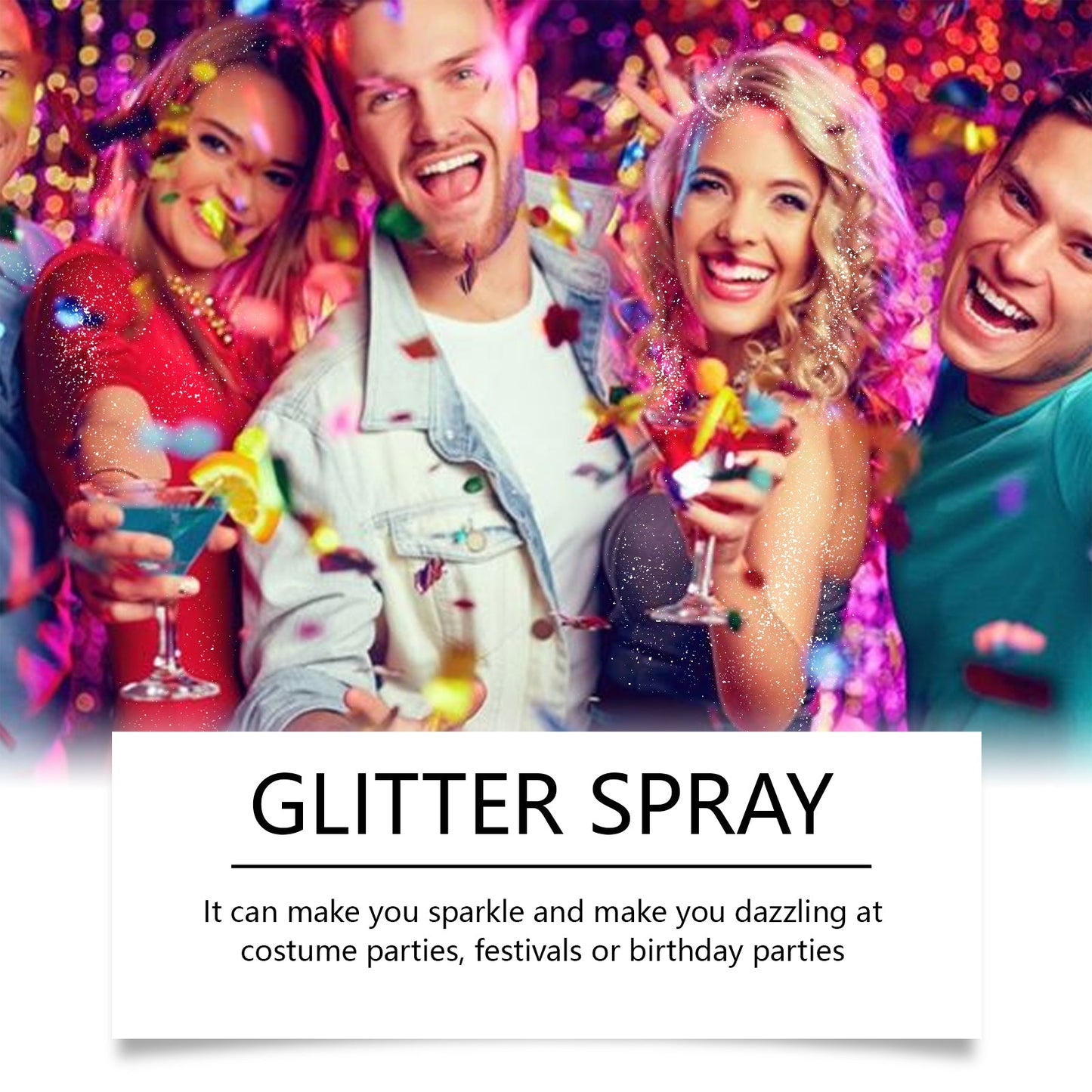 Sparkly Glitter Spray, Hair Body Highlight Shimmer Prom Festival Bash Glitter Spray - Korvel