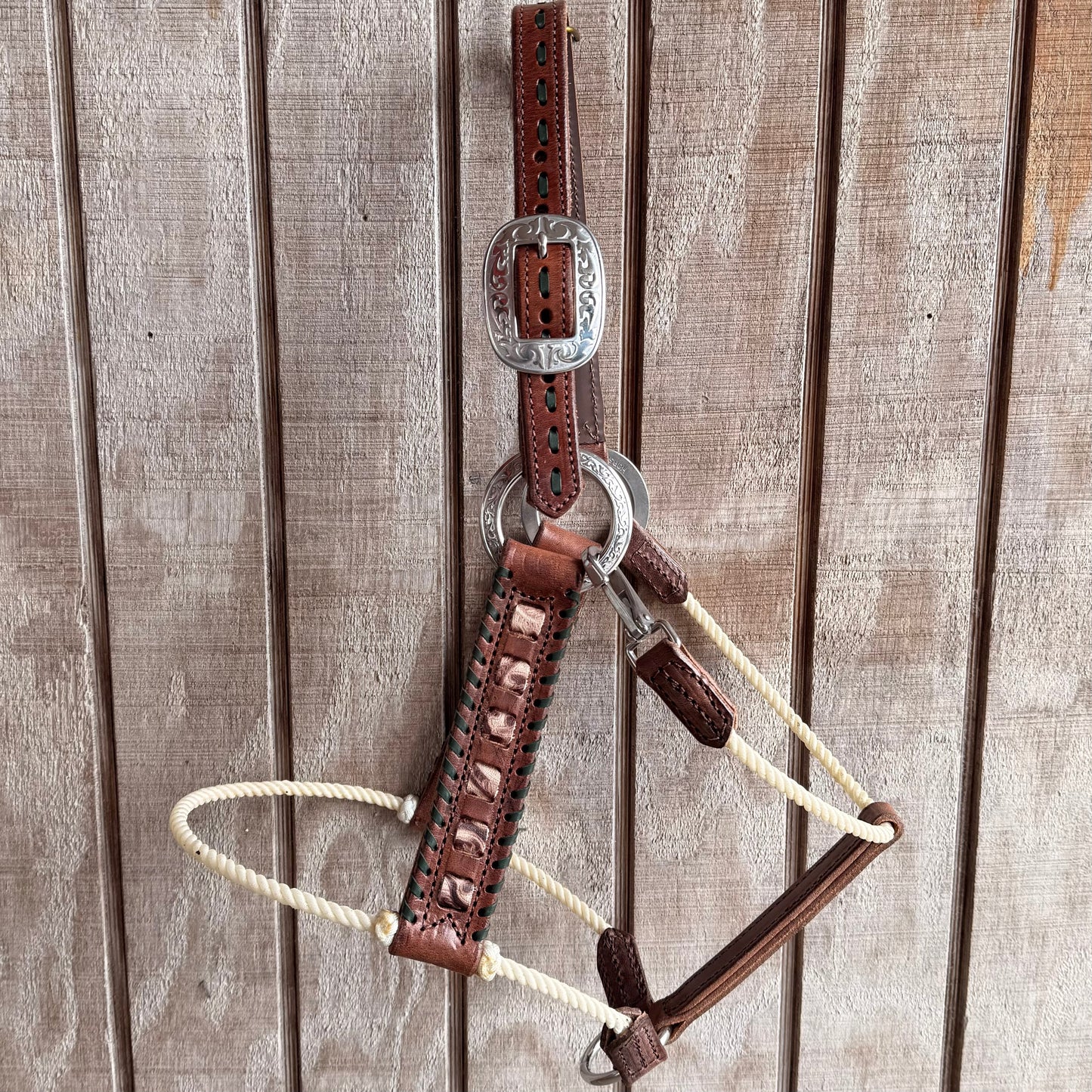 Deluxe Leather Rope Nose Halter with Tassels - Korvel
