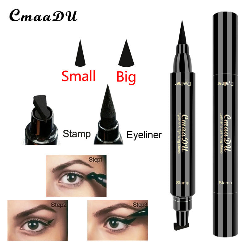 Seal Eyeliner Liquid Pen Quick-Drying Non Smudge Waterproof Eyeliner Double-Ended Eyeliner Beauty Makeup - Korvel