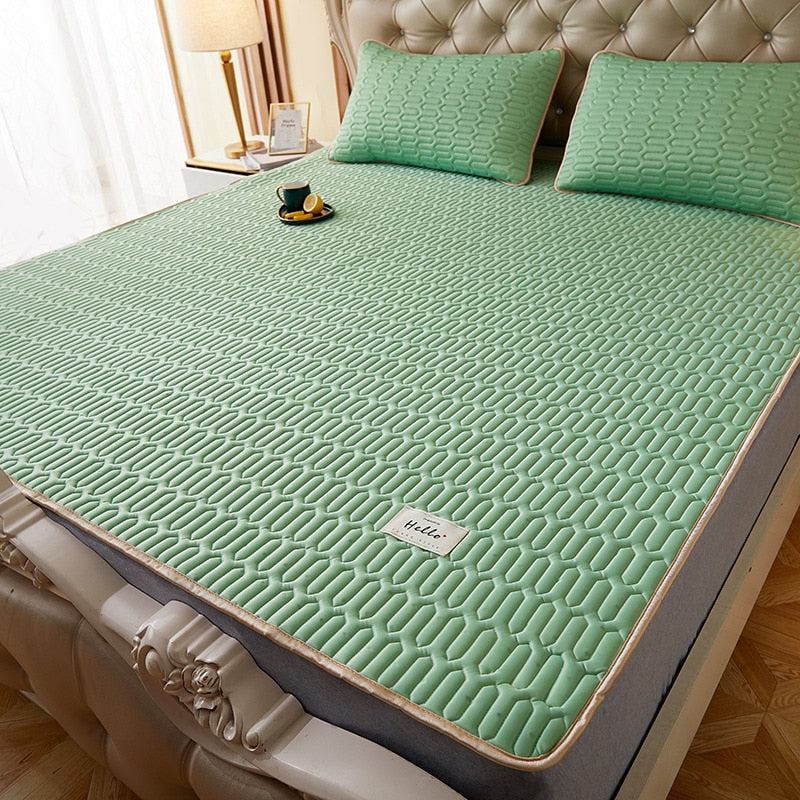 Summer Bed Sheet Ice Silk Mat Soft and Comfortable Latex Mattress Bedding Three-piece Breathable Mat for Comfortable Sleep - Korvel
