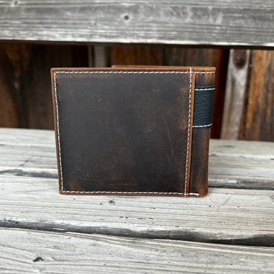 Ariat Men's RFID-Blocking Brown Bi-Fold Wallet - Korvel