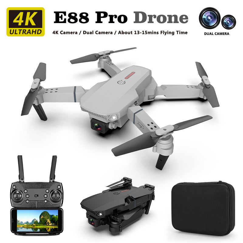 E88 Drone HD Camera Quadcopter Long Range Air Pressure Fixed Height Children's Remote Control Aircraft Drone - Korvel