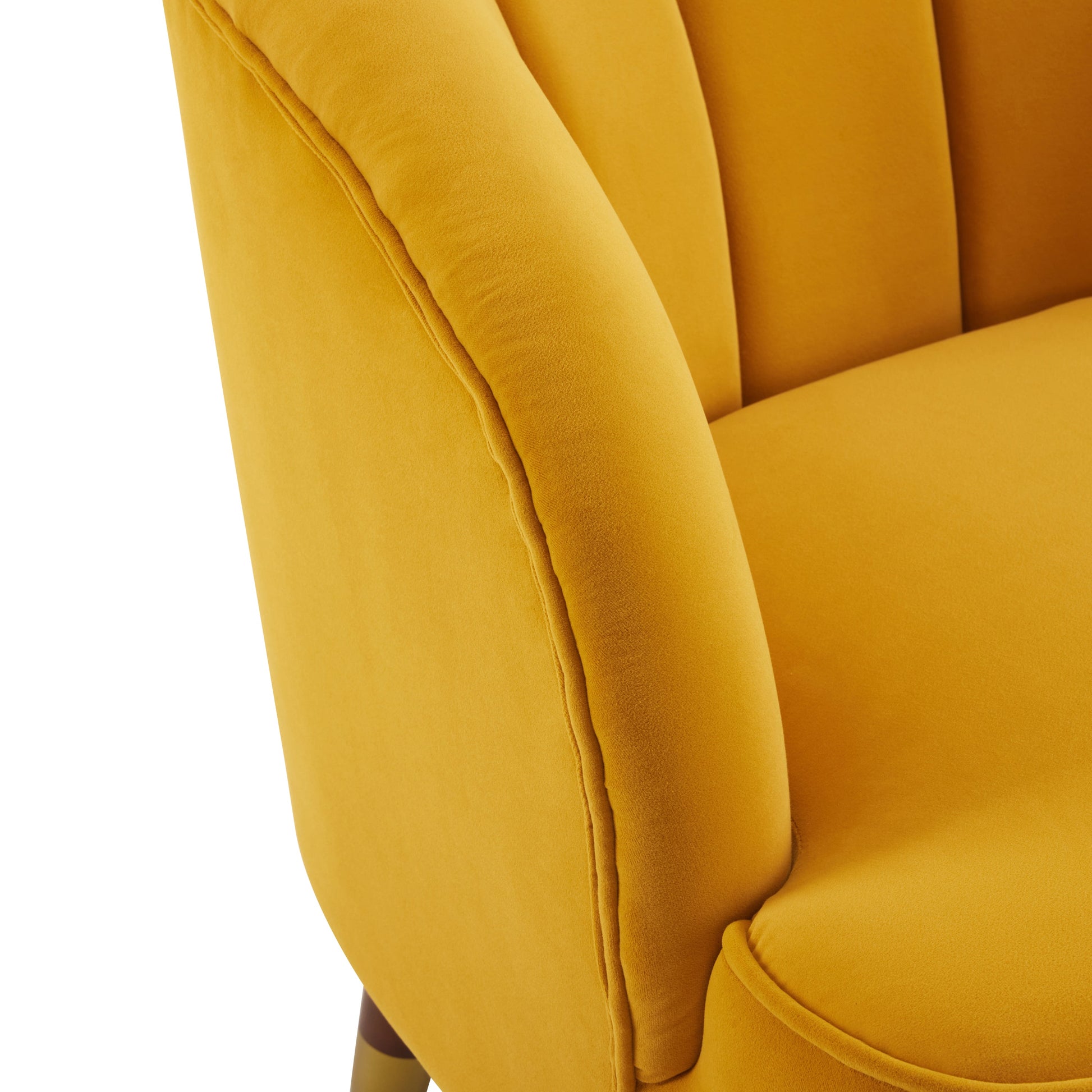Upholstered Barrel Accent Chair With Wooden Legs - Korvel