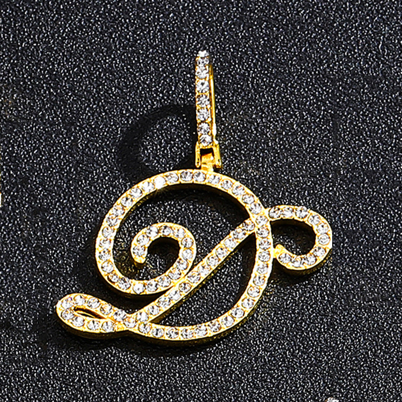 Hip Hop Grass Letter Pendant with Cuban Chain
