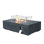 52 Inch Outdoor Concrete Propane gas rectangle Fire Pit table in Dark Gray color - Korvel