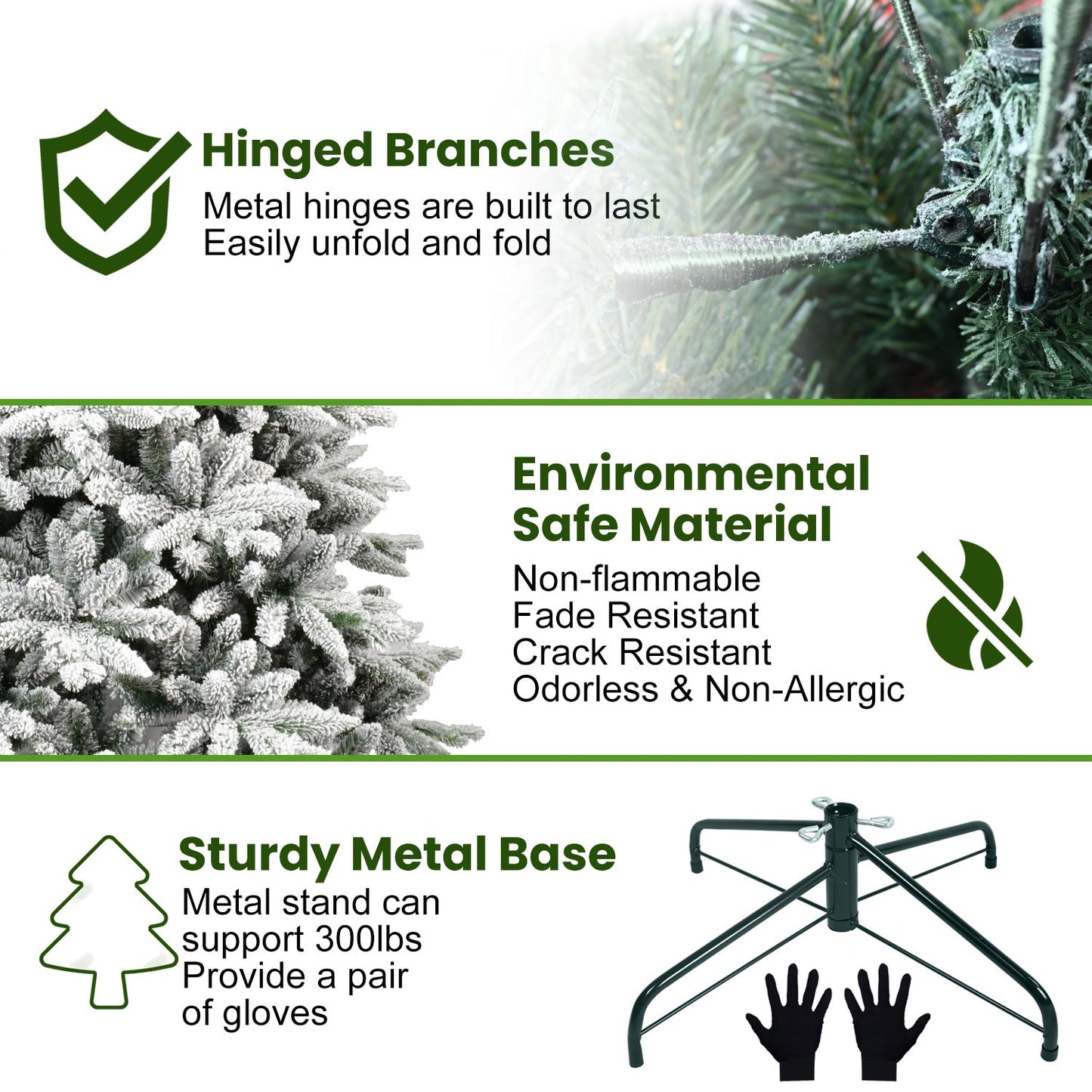 7FT Flocked Christmas Tree - Premium Artificial Decor