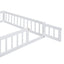 Wooden Full Size Children's Bed with Detachable Headboard and Integrated Clothes Drying Rack, White - Korvel