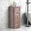 Floor Cabinet Wooden Storage Cabinet Home Office Living Room Bathroom Side Table Sturdy Modern 4 Drawers Grey - Korvel