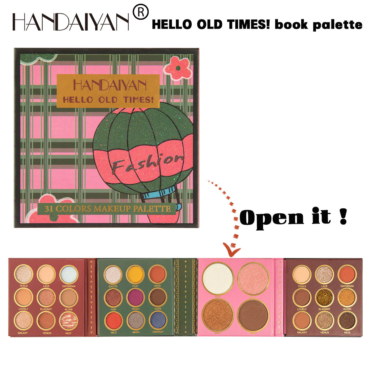 HANDAIYAN Palette de Fards à Paupières de 31 Couleurs et Ensemble de Blush et Enlumineur