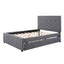 Linen Upholstered Platform Bed with Headboard and Trundle - Full
