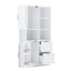 Bathroom storage cabinet with doors and drawers, multiple storage spaces, independent, open adjustable shelves, white - Korvel