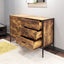 Industrial Style 6 Drawer Double Dresser in Rustic Brown