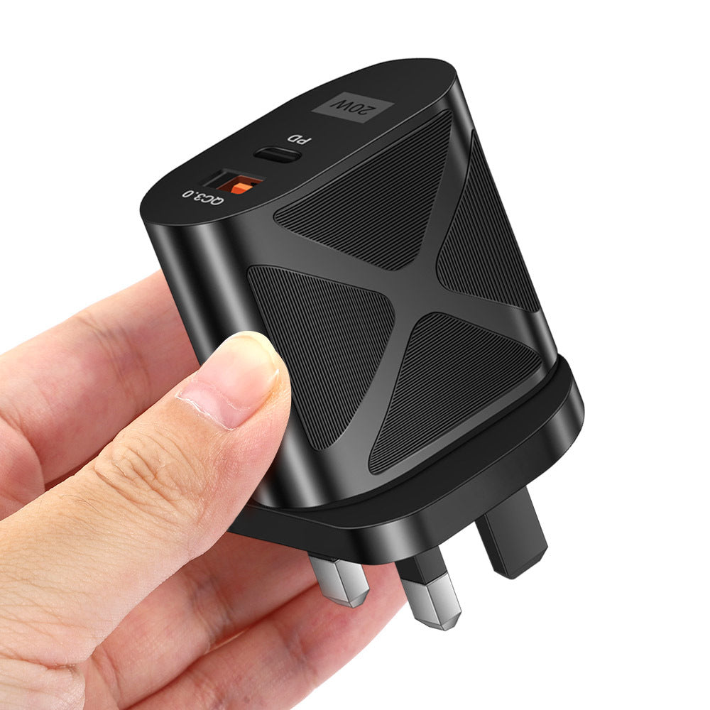 LED luminous PD20W+QC3.0 4A mobile phone charger fast charging dual port fast charging head - Korvel