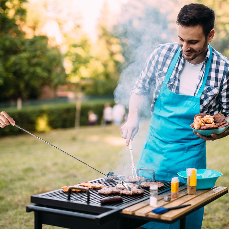 Fourchette télescopique en acier inoxydable premium pour le dîner et le barbecue