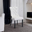 Tufted Solid Wood Dining Chairs - 2-Piece Set in White and Black