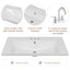 30" Single Bathroom Vanity Top with White Basin, 3-Faucet Holes, Ceramic, White - Korvel