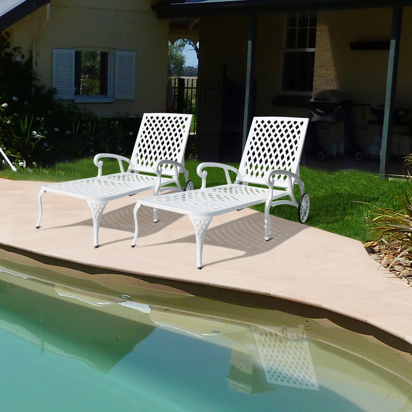 Aluminium Cast lounge chair 1pcs white - Korvel