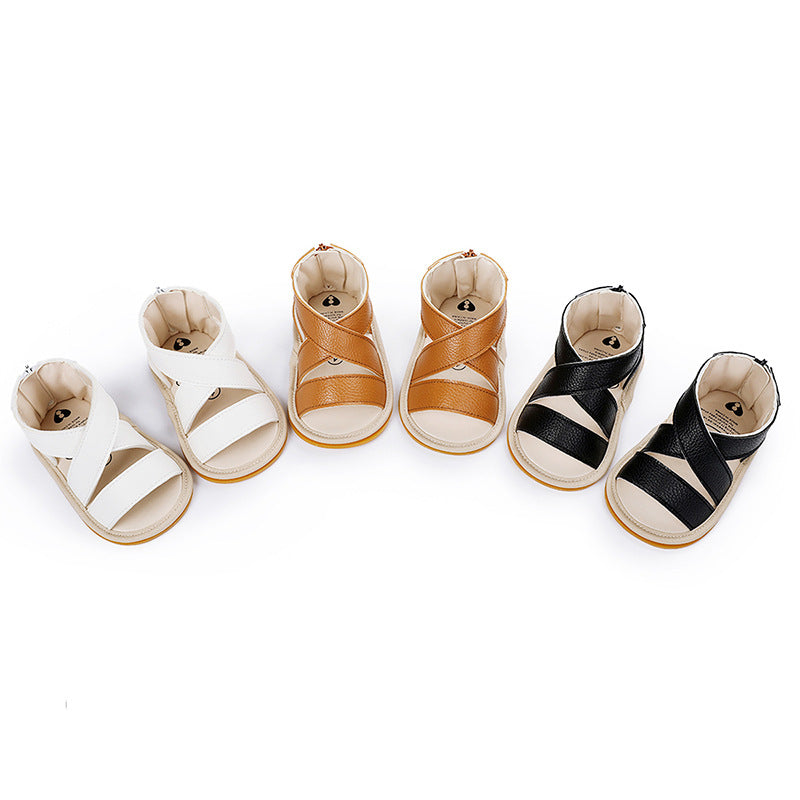 Baby Boy Summer Sandals Rubber Sole Breathable Toddler Shoes 0-3-6-9-12 Months Shoes - Korvel