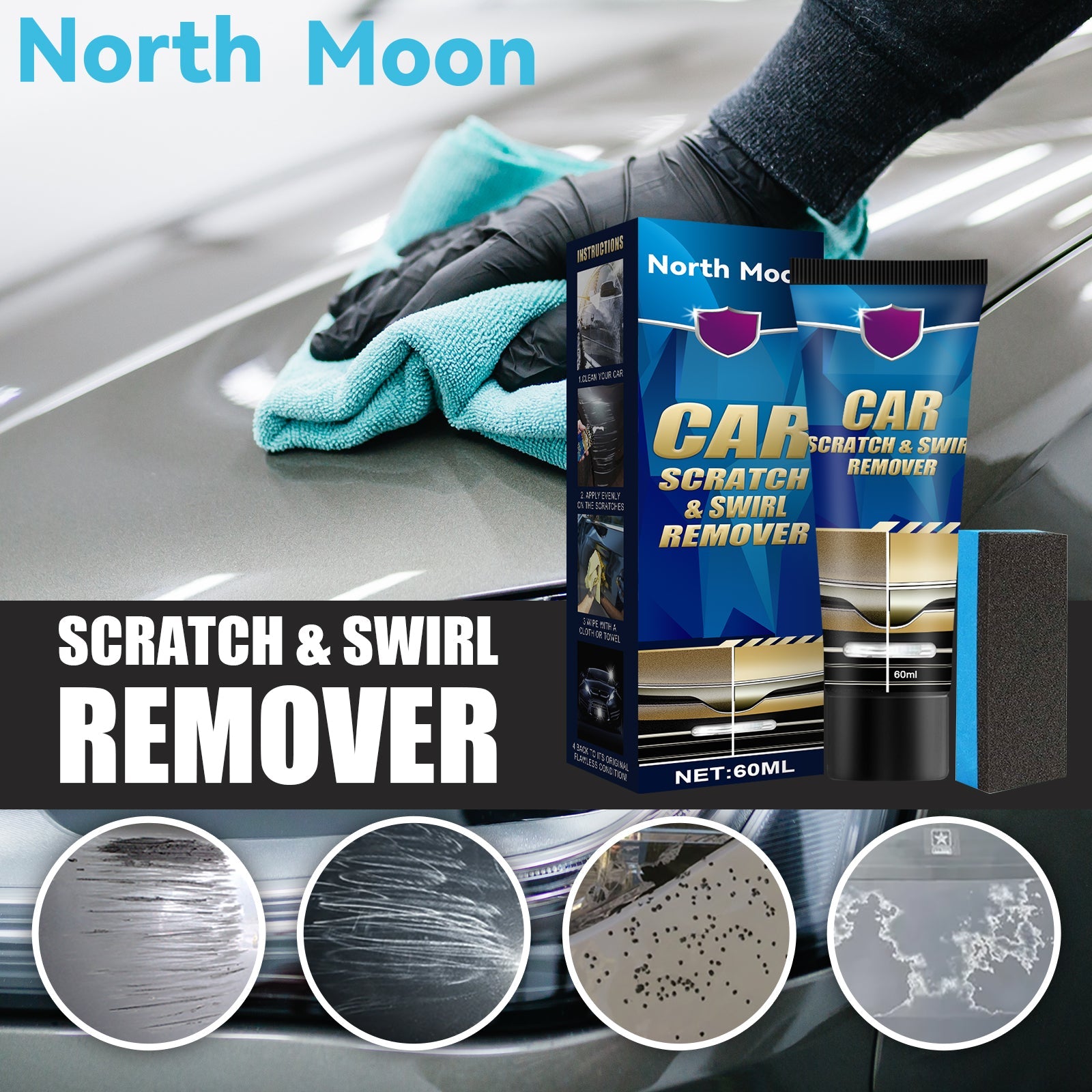Car Scratch Repair Cream, Car Maintenance Refurbishment Paint Scratches Scratches Polishing Paint Repair Paste - Korvel