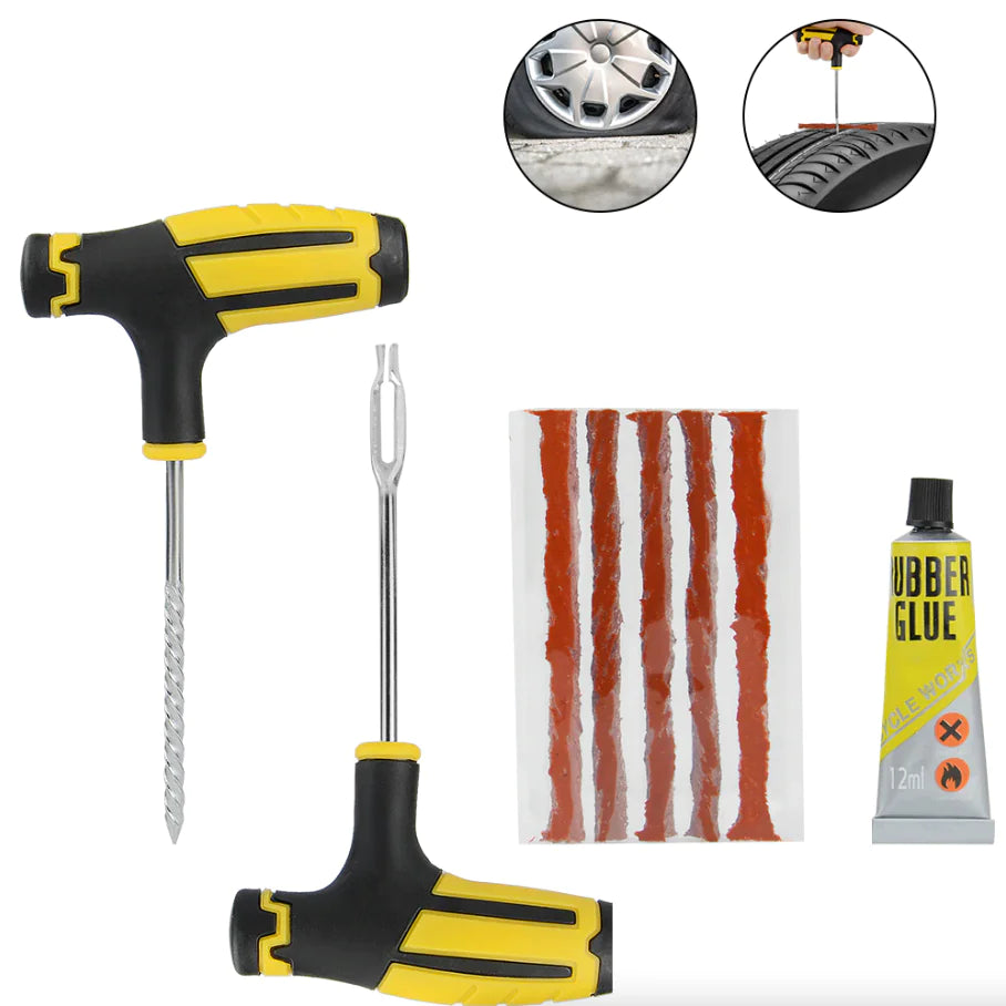 Kit de réparation de pneus de 68 pièces pour voitures, camions et motos