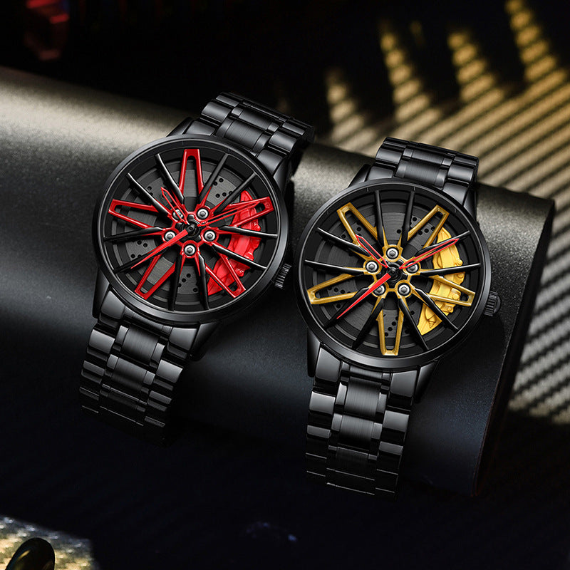 Luxury Men's Stainless Steel Quartz Watch with Unique Design