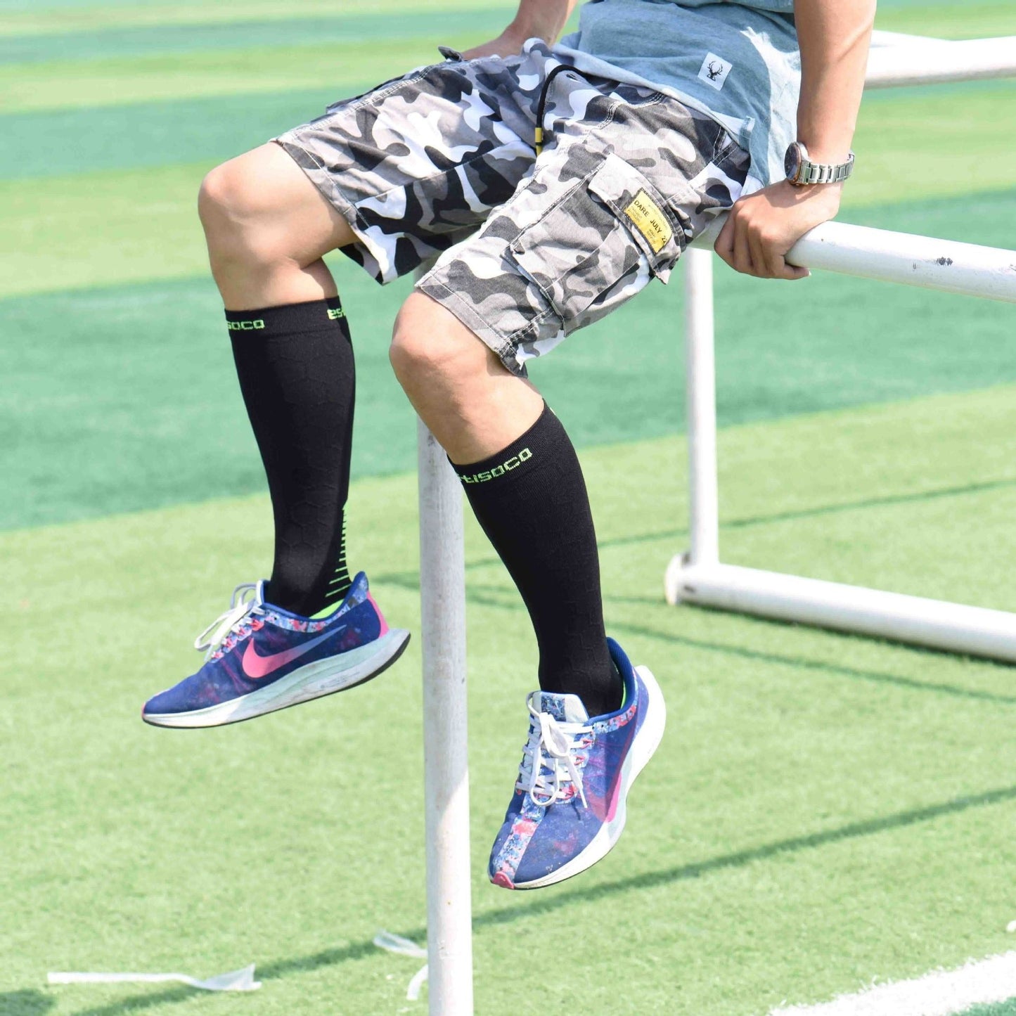 Premium Black Calf Sports Socks for Active Lifestyles