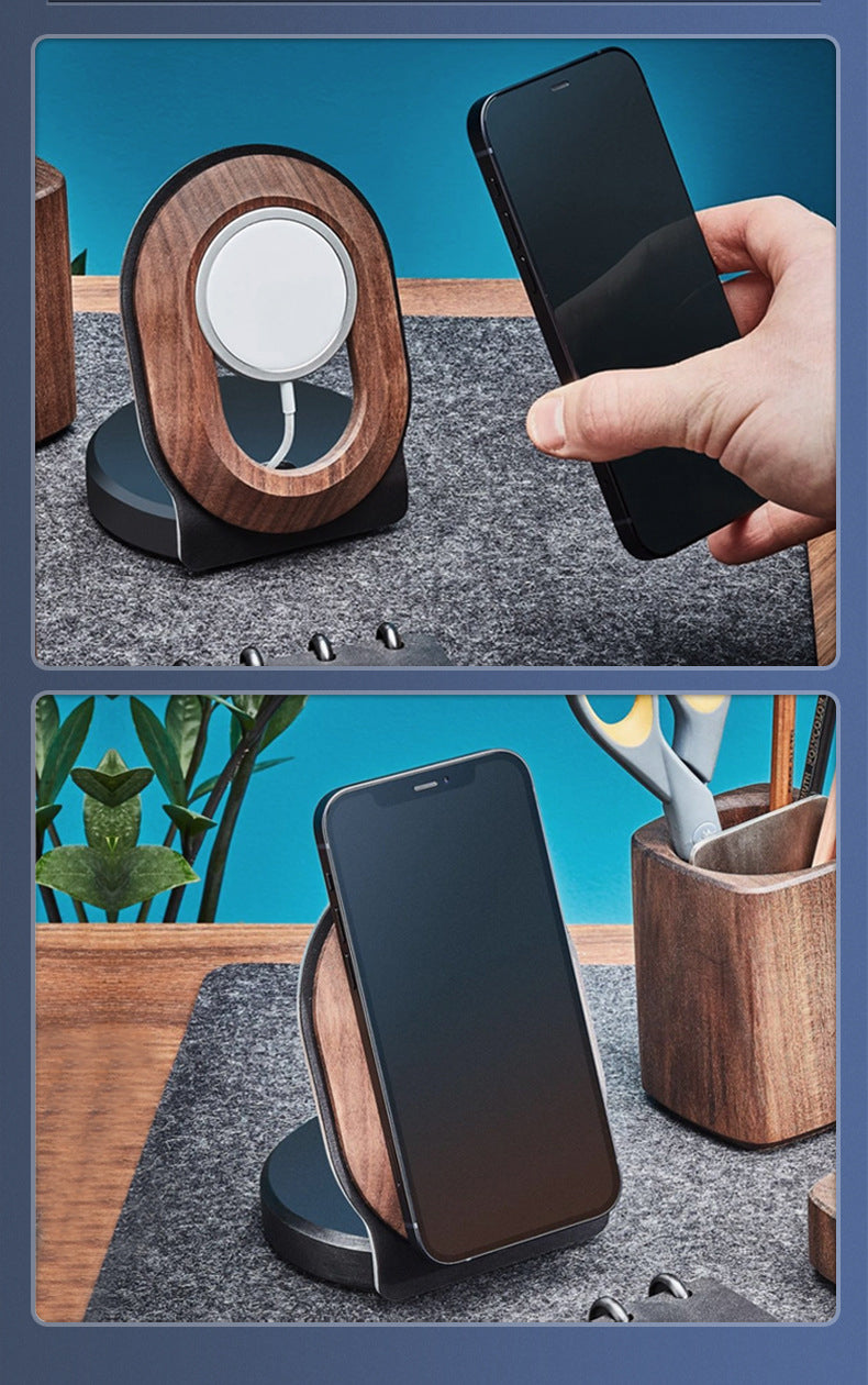 Walnut Wireless Magnetic Charger Stand for MagSafe