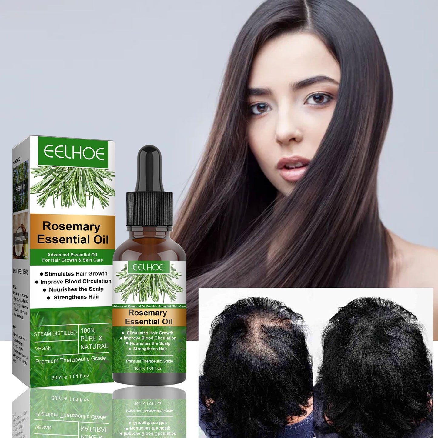 Rosemary Essential Oil for Gentle Scalp Care and Soft Shine