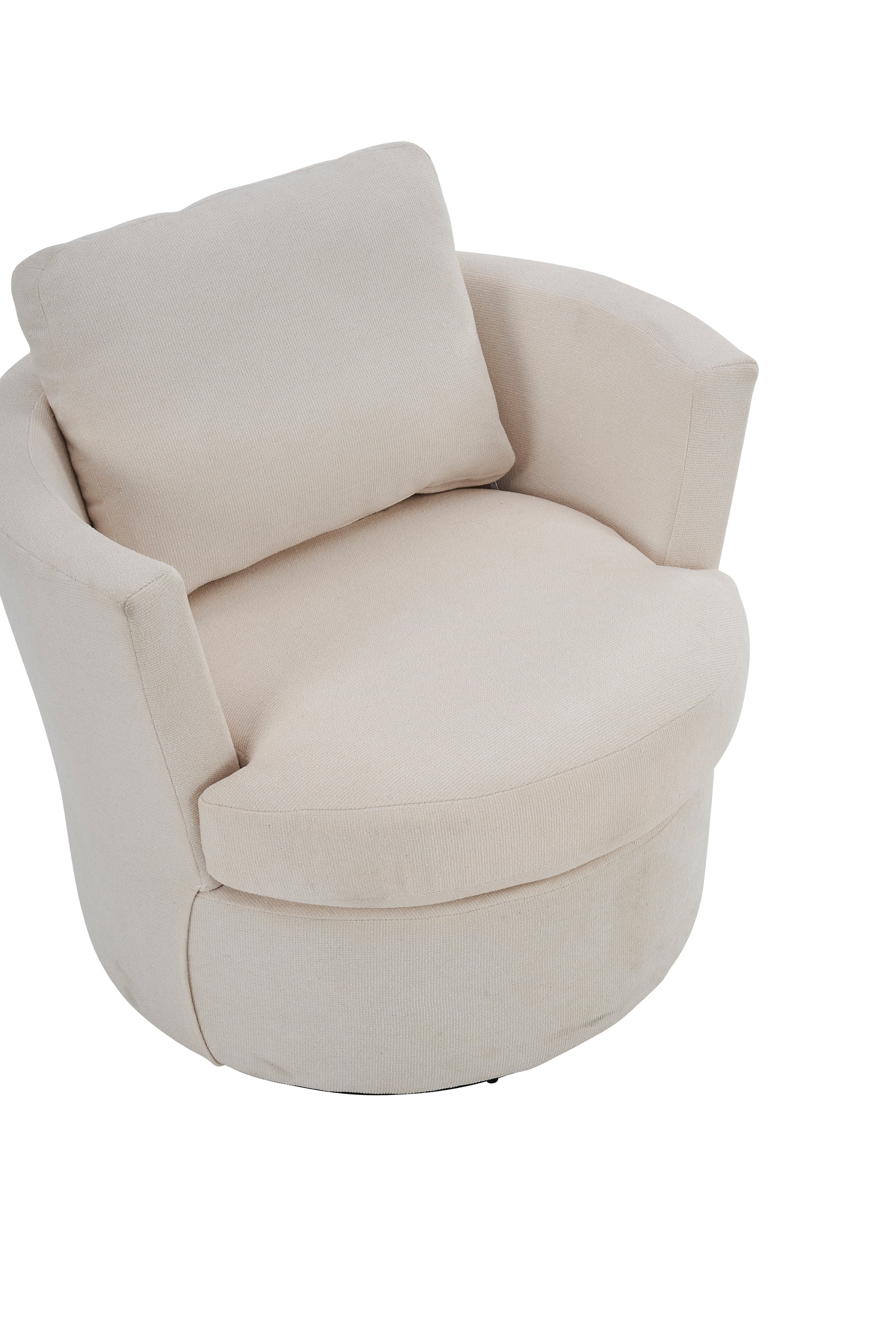 Rotating bucket chair living room comfortable circular sofa chair 360 degree rotating bucket club chair armchair (beige) - Korvel