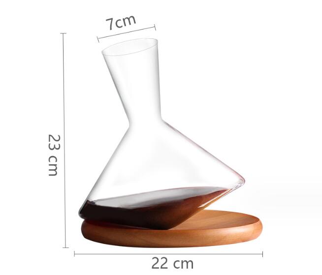 Premium Red Wine Carafe Tumbler Wine Dispenser Decanter with Wood Tray - Korvel