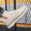 Men's Round Toe Leather Casual Shoes with Front Laces Work Boots Breathable Flat Heel Single Shoes Men's Shoes - Korvel