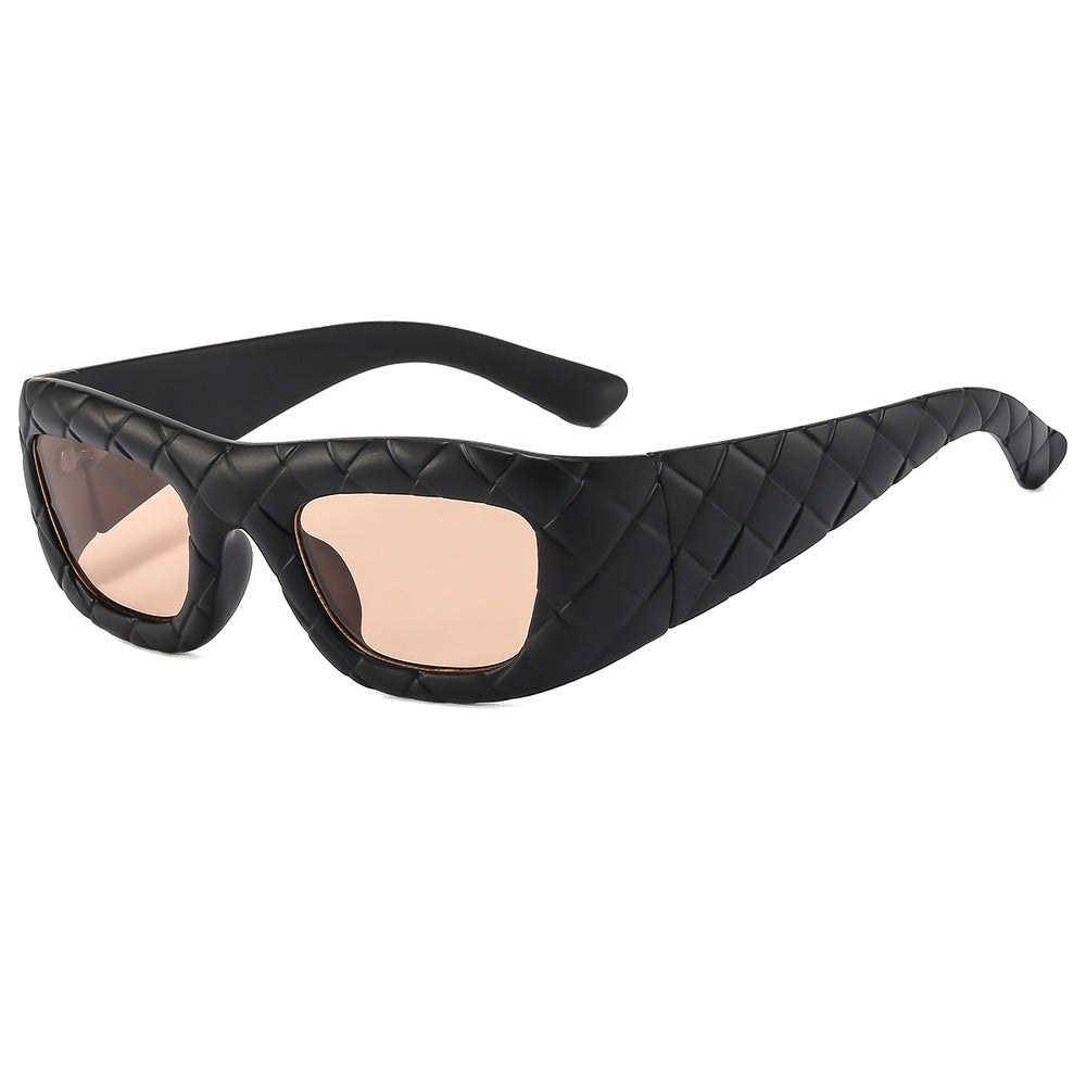 Weaving design frame, personalized fashion sunglasses, men's and women's high-end sense, European and American ins trend sun protection sunglasses - Korvel