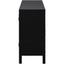 TREXM Large Storage Space Sideboard with Artificial Rattan Door and Metal Handles for Living Room and Entryway (Black) - Korvel