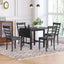 TOPMAX 5-piece square wooden pendant light expandable dining table set with 4 ladder back chairs  Gray - Korvel