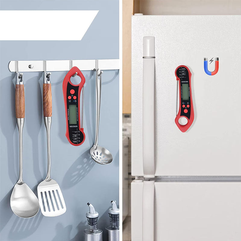 Foldable IP7 digital thermometer with dual probes: for cooking, BBQ, meat, grilling, food kitchen tools. - Korvel