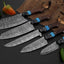 Premium Handmade Damascus Chef Knife Set – 13" Wenge Resin Handle with Leather Sheath - Korvel