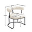 COOLCOOL Boucle dining chair set of two, medieval modern curved backrest chair, round cushion (beige Boucle) - Korvel