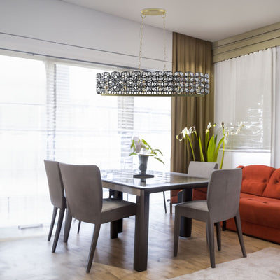 Modern Champagne Gold Oval Crystal Chandelier