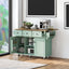 Kitchen trolley, cabinet door internal storage rack with storage cabinet and 3 dining room drawers, mint green - Korvel