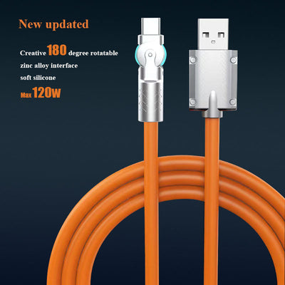 The New Rotary Type-C Data Cable Super Fast Charging Cable Is Applicable To Huawei Apple Xiaomi Android Mobile Phone Charging Cable - Korvel