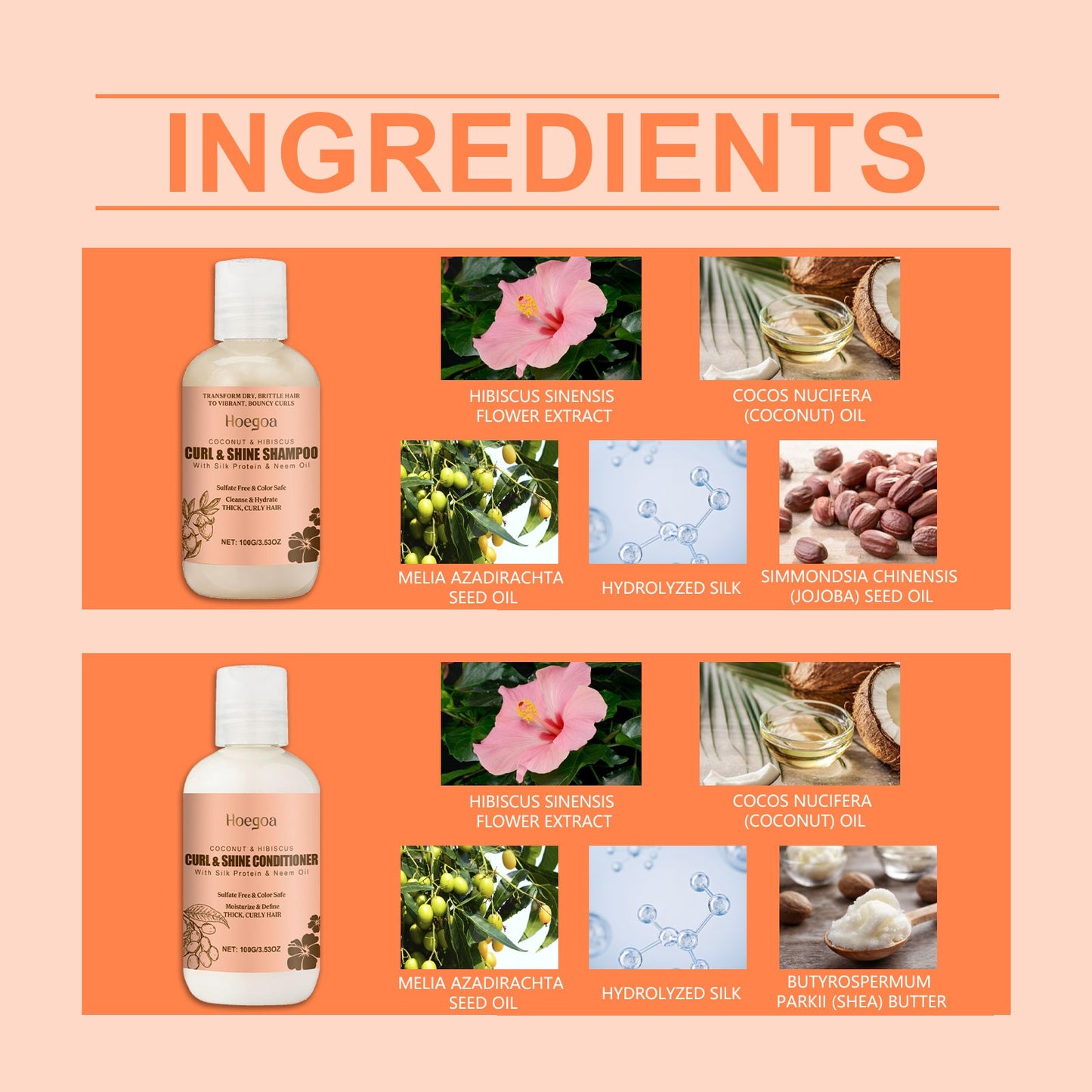 Coconut Moisturizing Shampoo Set Clean And Moisturizing Hair Care Curls Elastic Shape Volumizing Shampoo - Korvel