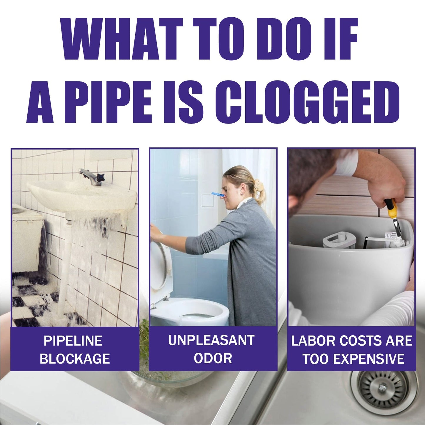 JAKEHOE Pipe Dredge Powder, Household Kitchen And Bathroom Drain Water Clogging Dredging Deodorizing Pipe Cleaning Powder - Korvel