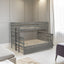 Wood Twin over Full Bunk Bed with Trundle - Gray