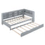Wooden Twin Size DayBed with Twin Size Trundle, DayBed with Storage Shelf and USB Charging Ports,Grey - Korvel